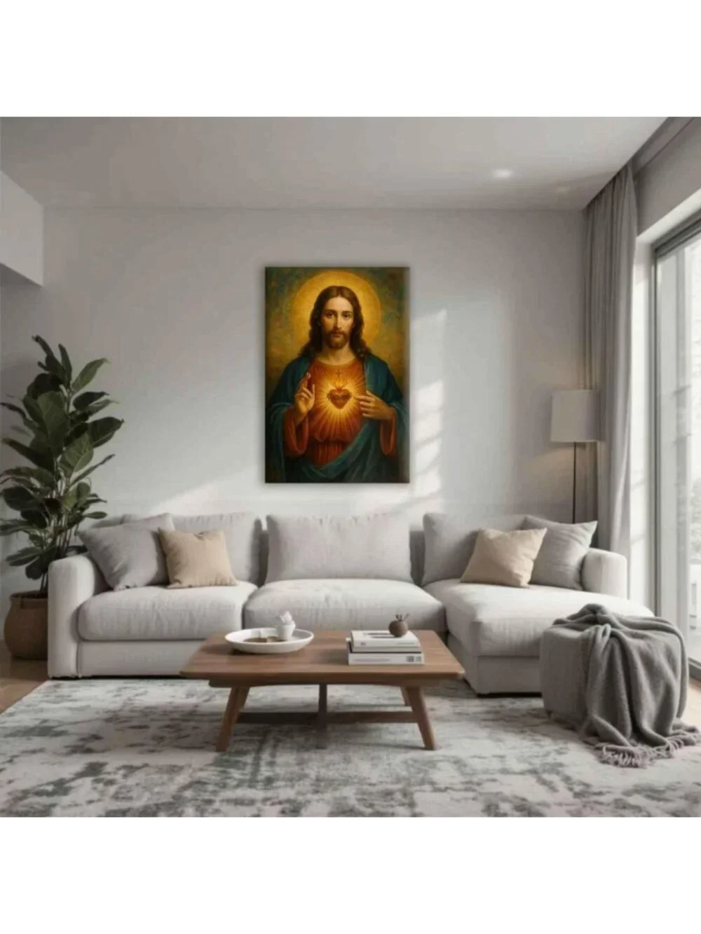 Sacred Heart of Jesus Wall Art | Christian Canvas Print | Religious Home Decor